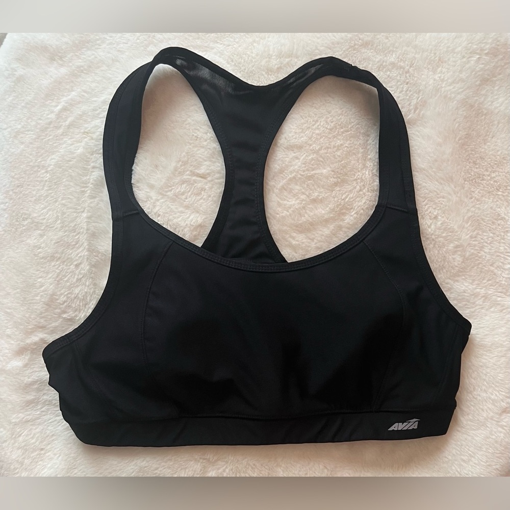 XL Avia Black Mesh Racerback Sports Bra